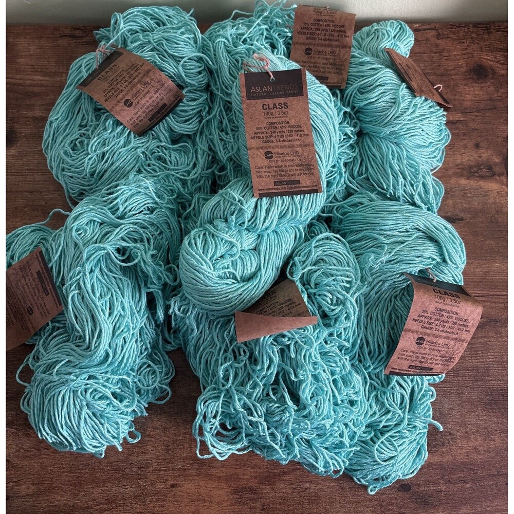 Aslan Trends Class Yarn Lot Cotton Viscose 100g Skeins Same Dye Lot 2969